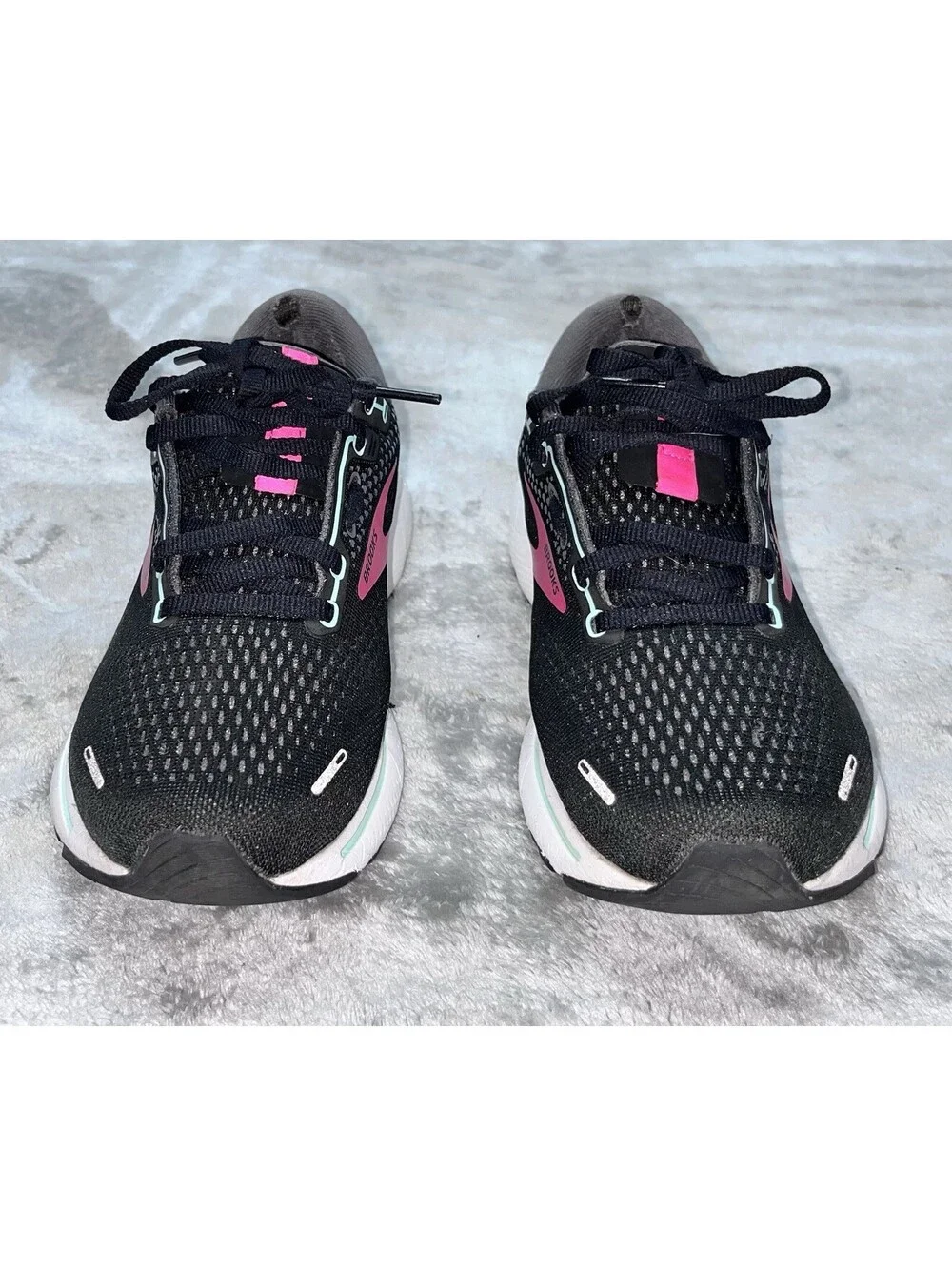 Brooks Ghost 14 Low Black White Pink Women's Running Sneakers Shoes Size 6.5